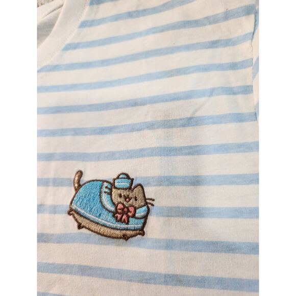 Pusheen 2019 Striped Sailor Long Sleeve T-Shirt White/Blue, Small - Picture 5 of 6